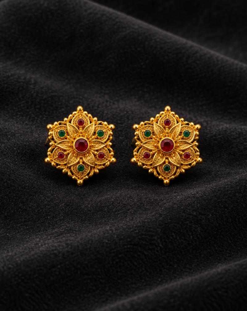Traditional gold tops at Al Jannat Jewellers, Abbottabad