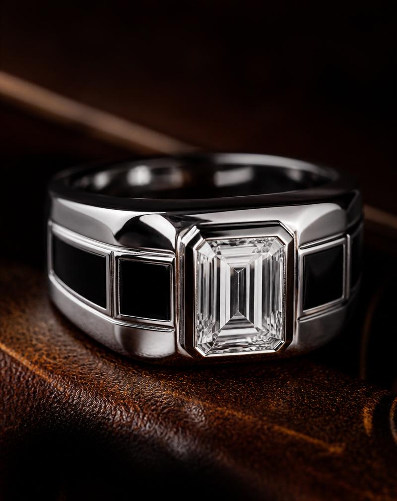 Gents diamond rings collection at Al Jannat Jewellers, Abbottabad