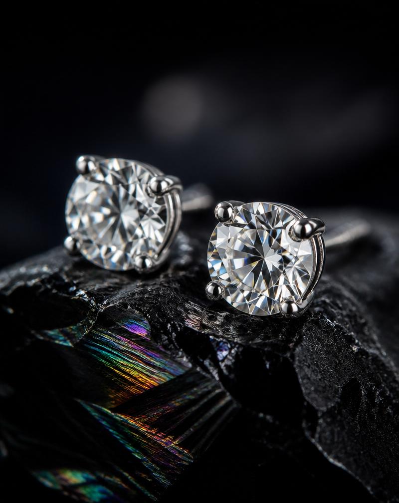 Diamond earrings collection at Al Jannat Jewellers, Abbottabad