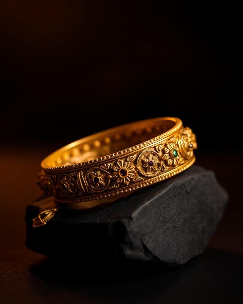 Handcrafted gold kangan collection at Al Jannat Jewellers, Abbottabad