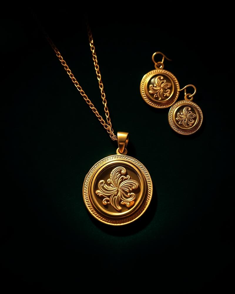 Gold locket sets collection at Al Jannat Jewellers, Abbottabad