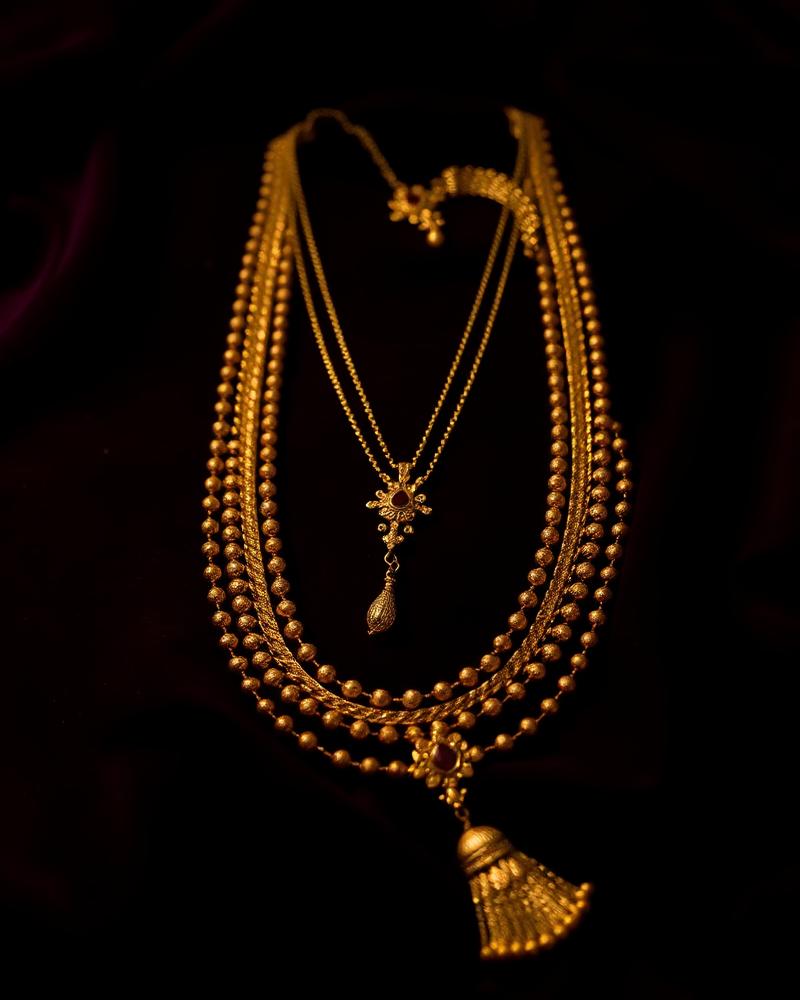 Gold mala sets collection at Al Jannat Jewellers, Abbottabad